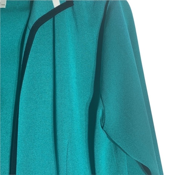 - Exclusively Misook Turquoise Open Cardigan Sweater Black Cream stripe - Picture 8 of 8